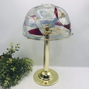 PartyLite Mosaic Calypso Stained Glass Spring Loaded Candle Lamp FLAWED 14 Inch